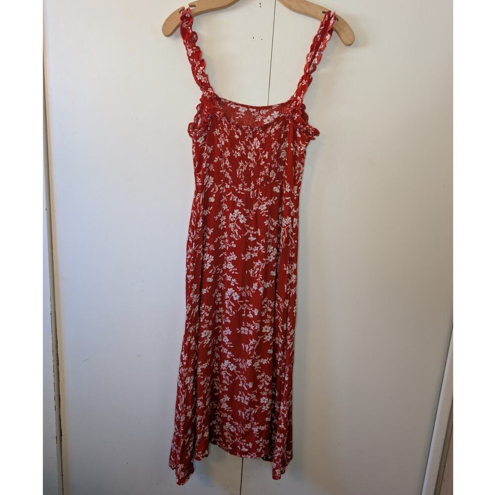 Lulus Garden Ruffle Red Dress | Small | Ruffled Sleeves - Picture 9 of 16